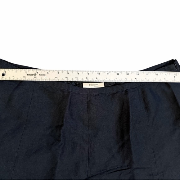 dressbarn Navy A-Line Skirt with White Floral Design - Picture 3 of 4